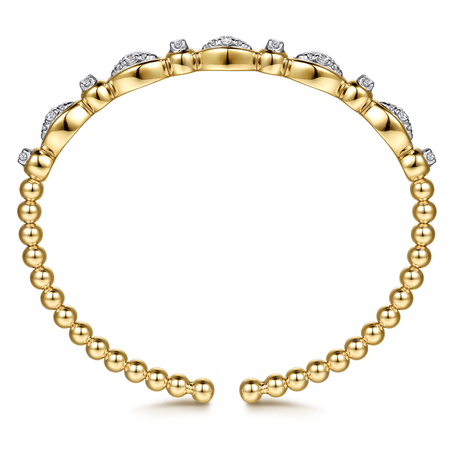 14K White Yellow Gold Bujukan Marquise Bezel Diamond Bangle Bracelet - 0.5 ct - Shot 3