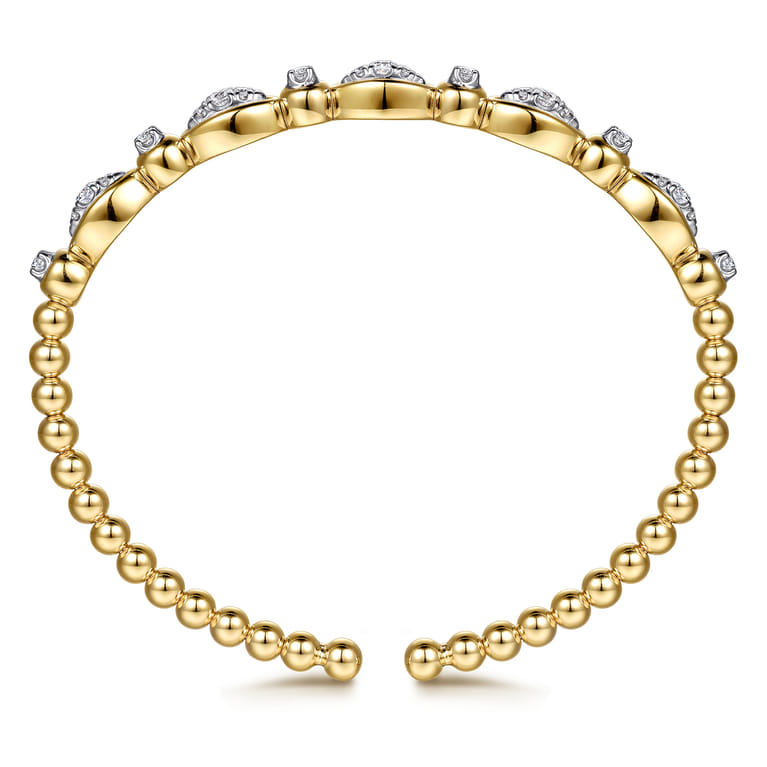 14K White Yellow Gold Bujukan Marquise Bezel Diamond Bangle Bracelet - 0.5 ct - Shot 3