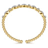 14K White Yellow Gold Bujukan Marquise Bezel Diamond Bangle Bracelet - 0.5 ct