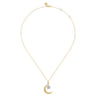 14K White  Yellow Gold Bujukan Moon and Diamond Star Pendant Necklace - 0.1 ct