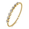 14K White Yellow Gold Bujukan Pear Bezel Diamond Split Bangle Bracelet - 0.5 ct