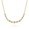 14K White Yellow Gold Bujukan Pear Shape Diamond Bezel Tennis Necklace - 0.5 ct