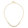 14K White Yellow Gold Bujukan Pear Shape Diamond Bezel Tennis Necklace - 0.5 ct