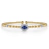14K White-Yellow Gold Bujukan Sapphire and Diamond Halo Bangle - 0.13 ct
