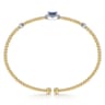 14K White-Yellow Gold Bujukan Sapphire and Diamond Halo Bangle - 0.13 ct
