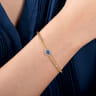 14K White-Yellow Gold Bujukan Sapphire and Diamond Halo Bangle - 0.13 ct
