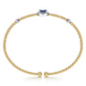 14K White-Yellow Gold Bujukan Sapphire and Diamond Halo Bangle - 0.13 ct