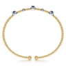 14K White-Yellow Gold Bujukan Sapphire and Diamond Halo Bangle - 0.19 ct