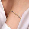 14K White-Yellow Gold Bujukan Sapphire and Diamond Halo Bangle - 0.2 ct