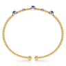 14K White-Yellow Gold Bujukan Sapphire and Diamond Halo Bangle - 0.19 ct
