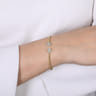14K White Yellow Gold Bujukan Split Cuff Bracelet with Diamond Flowers - 0.25 ct