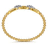 14K White  Yellow Gold Bujukan and Diamond Bangle Bracelet - 0.6 ct