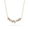 14K White  Yellow Gold Bujukan and Diamond Bar Necklace - 0.5 ct