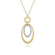 14K White-Yellow Gold Bujukan and Diamond Circle Pendant Necklace