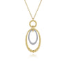 14K White-Yellow Gold Bujukan and Diamond Circle Pendant Necklace - 0.25 ct