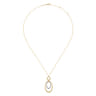14K White-Yellow Gold Bujukan and Diamond Circle Pendant Necklace - 0.25 ct