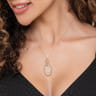14K White-Yellow Gold Bujukan and Diamond Circle Pendant Necklace - 0.25 ct