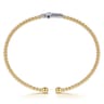 14K White  Yellow Gold Bujukan and Diamond Cross Split Bangle Bracelet - 0.28 ct
