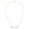 14K White  Yellow Gold Bujukan and Diamond Curved Bar Necklace - 0.5 ct