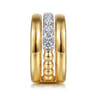 14K White  Yellow Gold Bujukan and Diamond Easy Stackable Ring - 0.75 ct