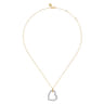 14K White  Yellow Gold Bujukan and Diamond Heart Pendant Necklace - 1 ct
