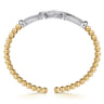 14K White  Yellow Gold Bujukan and Diamond Interlocking Split Bangle Bracelet - 0.95 ct
