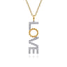 14K White  Yellow Gold Bujukan and Diamond Love Necklace - 1.05 ct