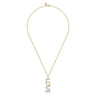 14K White  Yellow Gold Bujukan and Diamond Love Necklace - 1.05 ct