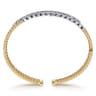 14K White  Yellow Gold Bujukan and Diamond Marquise Multi Row Split Bangle Bracelet - 1.4 ct