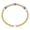 14K White  Yellow Gold Bujukan and Diamond Marquise Station Split Bangle Bracelet - 0.5 ct