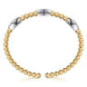 14K White  Yellow Gold Bujukan and Diamond Marquise Station Split Bangle Bracelet - 0.5 ct