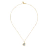 14K White  Yellow Gold Bujukan and Diamond Pave Heart Pendant Necklace - 0.25 ct