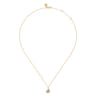 14K White  Yellow Gold Bujukan and Diamond Pave Heart Pendant Necklace - 0.1 ct