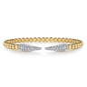 14K White  Yellow Gold Bujukan and Diamond Spike Split Bangle Bracelet - 0.75 ct