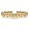 14K White  Yellow Gold Bujukan and Diamond Split Bangle Bracelet - 0.2 ct