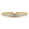 14K White  Yellow Gold Bujukan and Diamond Split Bangle Bracelet - 0.75 ct