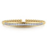 14K White  Yellow Gold Bujukan and Diamond Split Bangle Bracelet - 0.75 ct