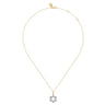 14K White  Yellow Gold Bujukan and Diamond Star of David Pendant Necklace - 0.5 ct