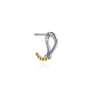 14K White  Yellow Gold Bujukan and Diamond Stirrup J Hoop Earrings - 0.58 ct