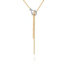 14K White  Yellow Gold Bujukan and Diamond Stirrup Y Necklace - 0.3 ct