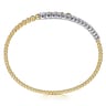 14K White  Yellow Gold Bujukan and Graduating Diamond Bypass Bangle Bracelet - 0.75 ct