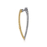 14K White  Yellow Gold Bujukan and Graduating Diamond Classic Hoop Earrings - 0.75 ct