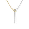 14K White  Yellow Gold Bujukan and Graduating Diamond Y Necklace - 2 ct