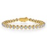 14K White Yellow Gold Buttercup Bezel Set Diamond Tennis Bracelet - 1.95 ct