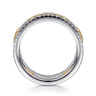 14K White-Yellow Gold Chain Link Diamond Border Ring - 0.35 ct