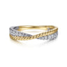 Fancy Wedding Ring in 14k Yellow/white Gold with Round Natural Diamond at Gabriel & Co.