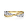Fancy Wedding Ring in 14k Yellow/white Gold with Round Natural Diamond at Gabriel & Co.