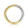 Fancy Wedding Ring in 14k Yellow/white Gold with Round Natural Diamond at Gabriel & Co.