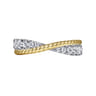 Fancy Wedding Ring in 14k Yellow/white Gold with Round Natural Diamond at Gabriel & Co.