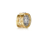 14K White  Yellow Gold Diamond 15mm Huggie Earrings - 3 ct